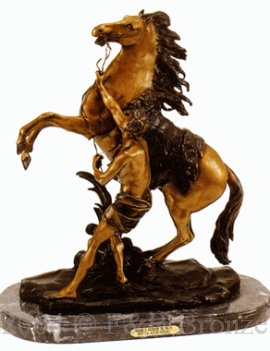 Marly Horse with Boy bronze by Coustou