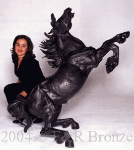 Rearing Stallion by Barye